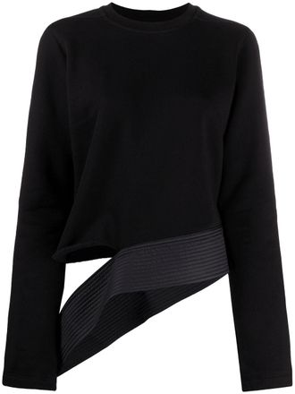 Rick Owens asymmetric long-sleeved top - Black