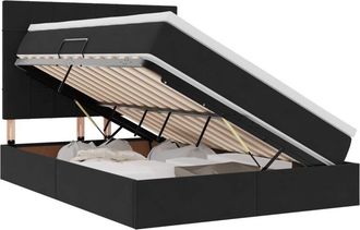 vidaXL Storage Bed with Mattress Black 140 x 200 cm Velvet vidaXL