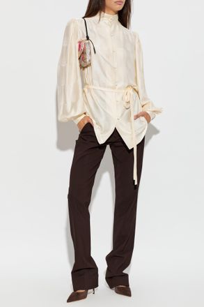 Valentino Garavani Silk Shirt, Womens, Cream