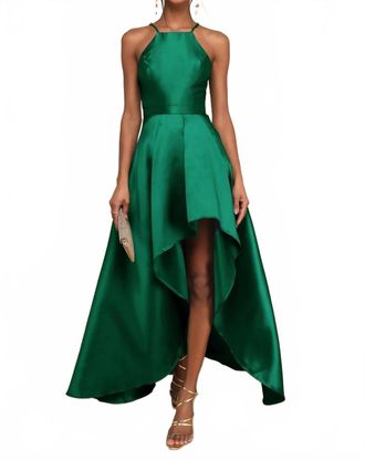 Lulus Womens Broadway Show High Low Gown In Emerald Green