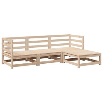 vidaXL Juego De Sof&aacute;s De Jard&iacute;n 4 Pzas Madera Maciza De Pino Vidaxl