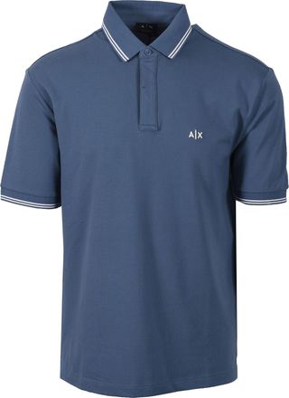 A|X Armani Exchange Mens POLO SHIRT CHINA BLUE Cotton - Size X-Large