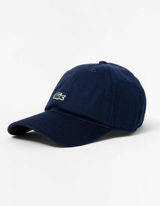 Lacoste Mens Lacoste Mens Organic Cotton Twill Cap - Navy Blue 166 - Size: ONE size