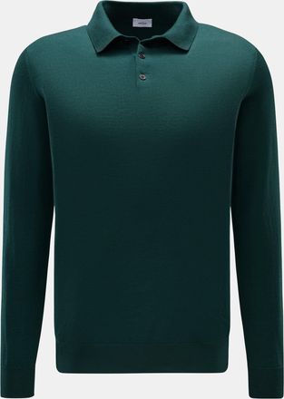 Braun Hamburg Men - Merino fine knit polo dark green