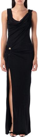 Versace Pin Draped Gown