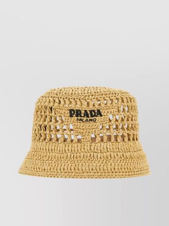 Prada raffia woven fisherman hat