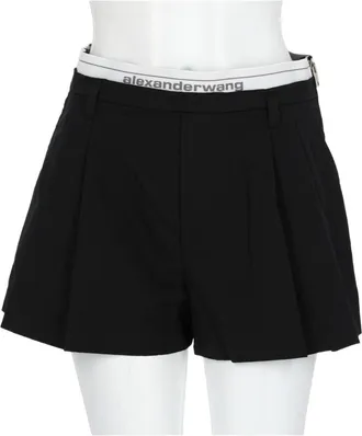 Alexander Wang Tailored Pleated Elastic Waist Shorts