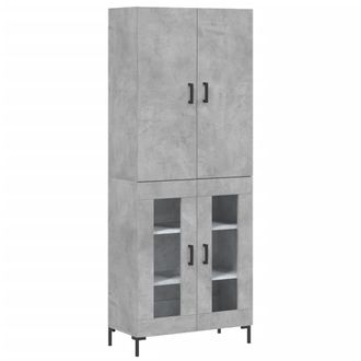 vidaXL Aparador Alto Madera Contrachapada Gris Hormig&oacute;n 69,5x34x180 Cm Vidaxl