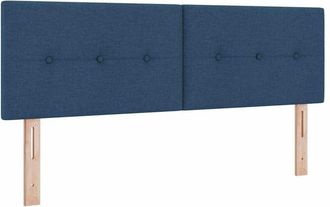 vidaXL Cabecero Led Con Luces De Tiras Led Manual Azul 144 Cm Tela Vidaxl