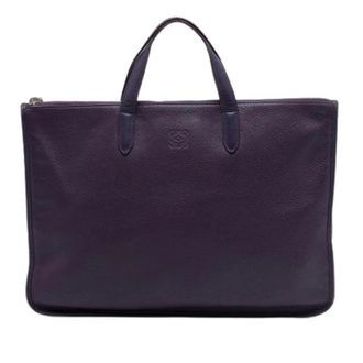 Loewe Pre-owned Business Tote Bag - Dames - Pre-owned - Paars - Maat: ONE Size Leer