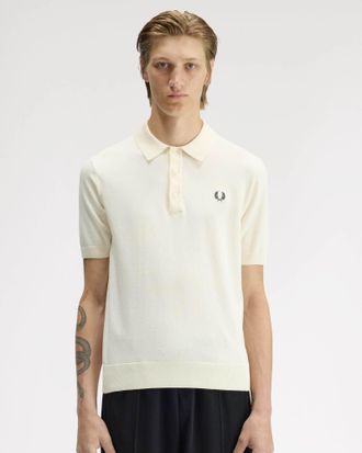 Fred Perry Mens Shirt in Ivory Cotton - Size X-Large