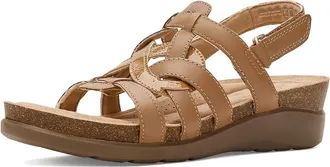 Clarks Calenne Gracie Womens Wedge Shoes Tan Combi Leather : 5.5 B - Medium