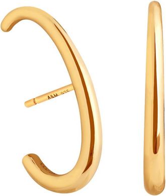 Astrid & Miyu Orbit Dome 18k Gold-plated Hoop Earrings - One Size