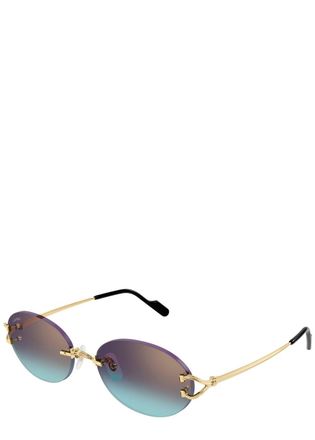 Cartier Cartier Rimless Round-frame Sunglasses - Purple - One Size