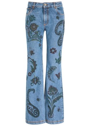 Etro Printed Flared-leg Jeans - Denim - 28 (W28 / UK10 / S)