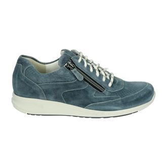 Durea Schoenen, Dames, Blauw, 39 EU, Leer, Sportieve Lage Blauwe Sneakers