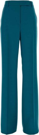 Max Mara Blue Tailored Flat Front Pants