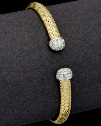 Meshmerise 18K Over Silver 0.30 Ct. Tw. Diamond Bangle