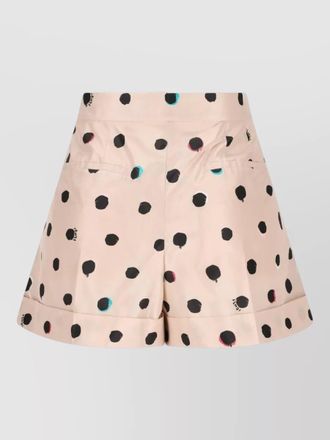 Fendi silk falena dots-print flared tailored shorts