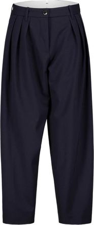 Nine In The Morning Gerda Wijde Broek - Dames - Broeken - Blauw - W27 - Wol - Broeken