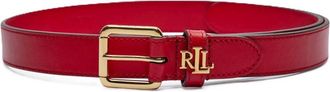 Ralph Lauren Accessoires, Dames, Rood, L, Leer, Logo Keeper Riem Medium