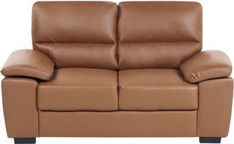 Beliani Beliani - Traditional Living Room Sofa 2 Seater Golden Brown Faux Leather Vogar