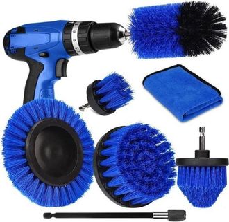 OEM Juego De 7 Cepillos Para Taladro: Cepillos Para Limpiar Juntas, Suelos, Ba&ntilde;eras Y Duchas Cepillos Para Taladro Para Ba&ntilde;o Y Cocina