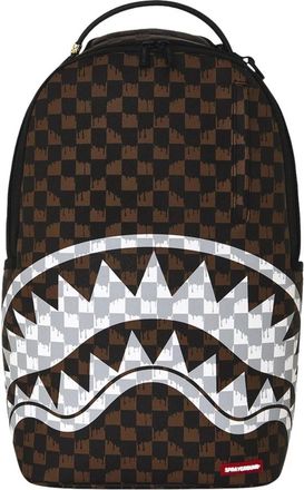 Sprayground Drip Check Shark Backpack - unisex - Rugzakken - Bruin - ONE Size - Polyester - Tassen