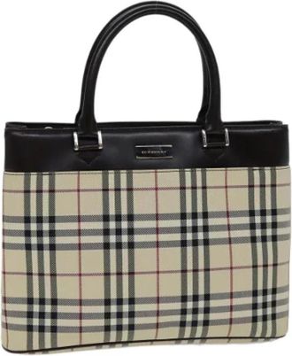 Burberry Tweedehands Canvas handtassen - Dames - Vintage Handtas - Beige - ONE Size - Leer - Vintage