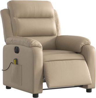vidaXL Vidaxl - Sill&oacute;n Reclinable De Masaje El&eacute;ctrico Cuero Sint&eacute;tico Capuchino