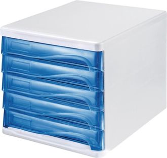 Helit Helit Cajonera 5 Cajones Blanco / Azul Transparente - H61294-30