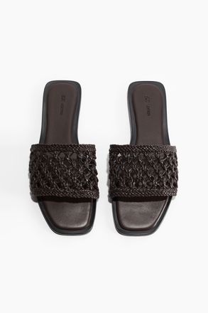 H&M Sandalen aus Leder - Dunkelbraun