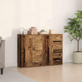 Berkfield Home Sideboard Set of 2 Old wood Solid wood Sideboard Rectangular in Brown