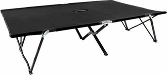 vidaXL Two Person Folding Sun Lounger Black Steel vidaXL