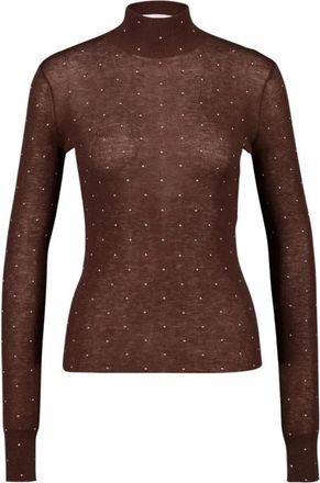 Paco Rabanne Second-skin Turtleneck Top - Dames - Coltruien - Bruin - M - Wol - Truien & Vesten