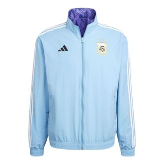 adidas Argentina Anthem Jacket Mens Sports Soccer Running Top Light Blue HF3948