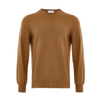 Gran Sasso Round-neck Knitwear, male, Brown, Size: M Round-neck Knitwear