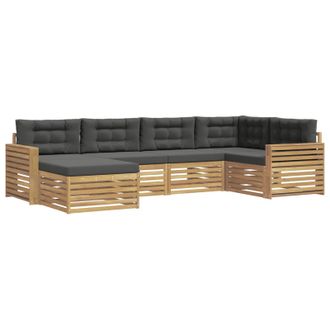 vidaXL Set Di Divani Da Esterno 6 Pz Bianco E Antracite Poliestere Vidaxl