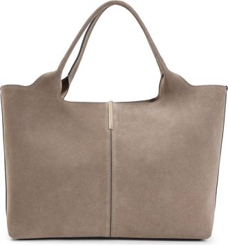 Tod's Light Clay Beige Suede Leather Ebr Shopping Bag-Donna