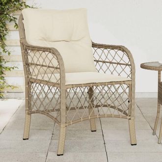 vidaXL Vidaxl - Sillones De Jard&iacute;n Con Cojines 2 Uds Rat&aacute;n Sint&eacute;tico Beige