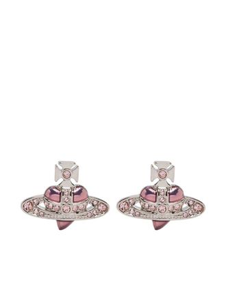 Vivienne Westwood New Diamante Heart Earrings