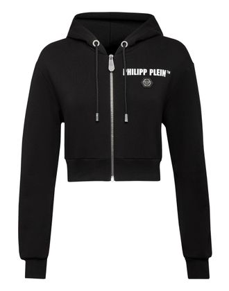 Philipp Plein Hoodie Sweatjacket Silver Fringe