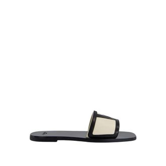 Valentino Garavani Sliders, female, Black, 6 UK, Black Leather Superstar Slides