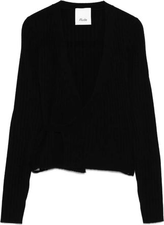 Allude Cardigan a coste - Nero