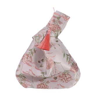 Generic Knot Wrist Bag, Flower Pendant Chinese Style Knot Wrist Bag, Anti-lost Tote Cosmetic Lunch Purse Handbags Small Item Pouch for Women(Pink-Tassel)