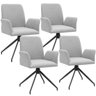 TecTake Swivel Chair Daya Set Of 4 - Light Grey | Size: 4 Pack