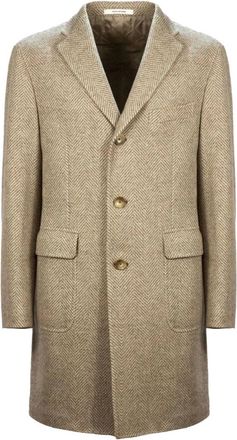 Tagliatore Virgin Wool Blend Coat - Heren - Mantel - Beige - XL - Wol - Jassen