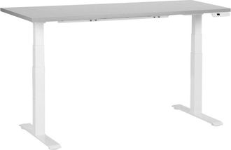 Beliani Beliani - Scrivania regolabile in altezza elettricamente grigio e bianco 160 x 72 cm destines