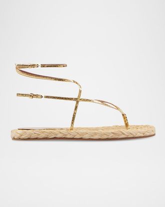 PARIS TEXAS Hydra Metallic Strappy Espadrille Sandals