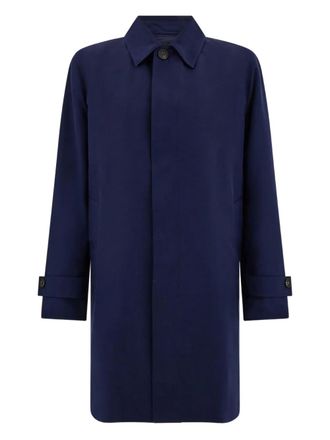 Ferragamo button wrist straps trench - men - Polyester/Cotton/Rayon - 50 - Blue